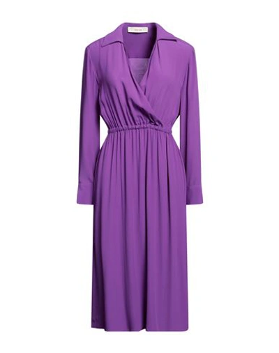 Shop Jucca Woman Midi Dress Mauve Size 4 Acetate, Silk In Purple