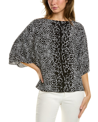 Shop Michael Kors Ocelot Nikki Silk Top In Black