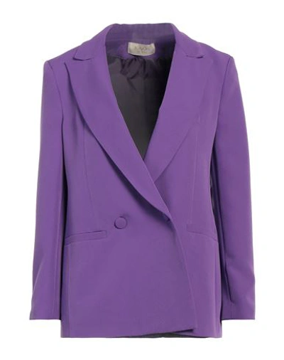 Shop Kaos Jeans Woman Suit Jacket Purple Size 6 Polyester, Elastane