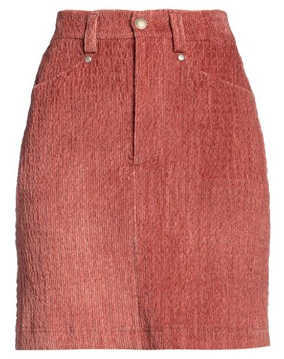 Shop Momoní Woman Mini Skirt Rust Size 6 Cotton, Elastane In Red