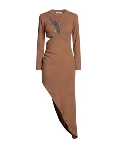 Shop Marçi By Gil Santucci Woman Mini Dress Brown Size Onesize Polyamide, Viscose, Polyester