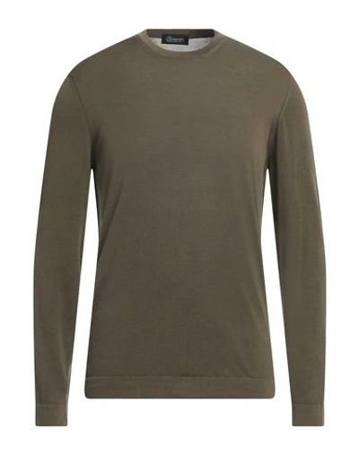 Shop Drumohr Man Sweater Military Green Size 38 Cotton