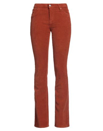 The.nim The. Nim Standard Woman Pants Rust Size 26 Cotton, Elastane In Red
