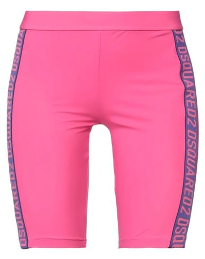 Shop Dsquared2 Woman Leggings Fuchsia Size L Polyamide, Elastane In Pink