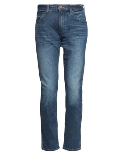 Shop Wrangler Man Jeans Blue Size 30w-32l Cotton, Polyester, Elastane