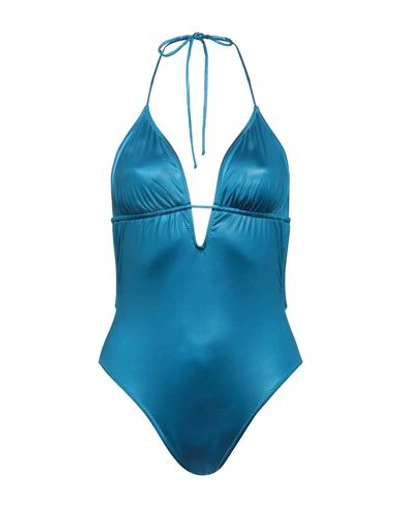 Shop Mimì À La Mer Woman One-piece Swimsuit Azure Size 2 Polyamide, Elastane In Blue