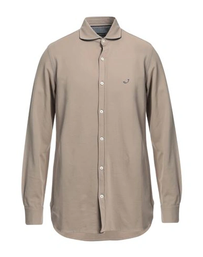 Shop Jacob Cohёn Man Shirt Dove Grey Size L Cotton, Elastane
