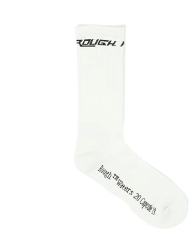 Shop Rough . Man Socks & Hosiery Off White Size Onesize Cotton, Nylon, Elastane
