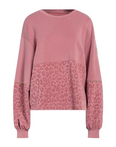 EA7 EA7 WOMAN SWEATSHIRT ANTIQUE ROSE SIZE L POLYESTER, MODAL, ELASTANE, VISCOSE 