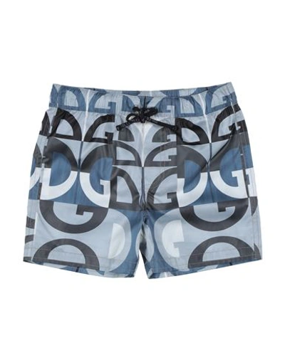 Shop Dolce & Gabbana Newborn Boy Swim Trunks Light Grey Size 3 Polyester