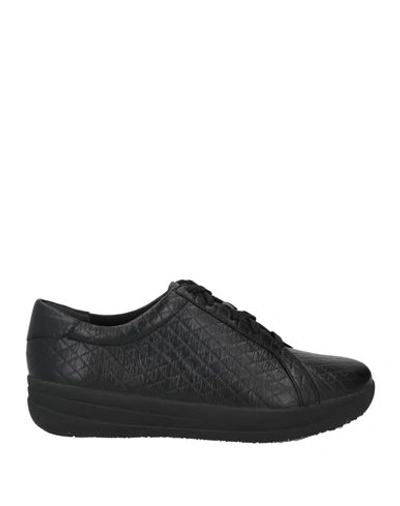 Fitflop Woman Sneakers Black Size 5 Soft Leather In Black