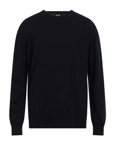 Shop Alpha Studio Man Sweater Midnight Blue Size 44 Cashmere