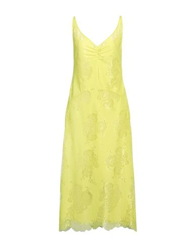 Shop Anna Molinari Woman Midi Dress Yellow Size 6 Polyester