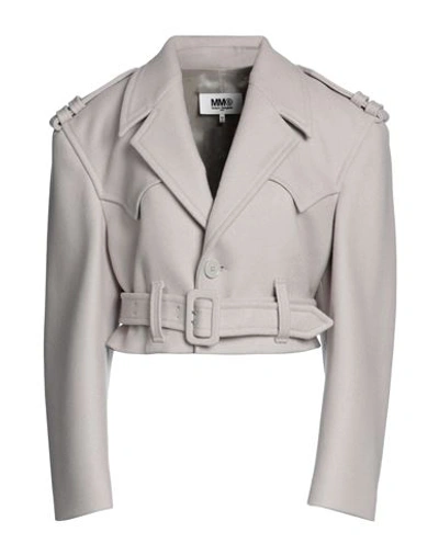 Mm6 Maison Margiela Woman Jacket Light Grey Size 6 Wool, Polyamide In Grey