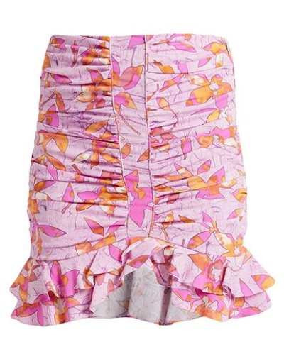 Isabel Marant Milendi Ruffle-trimmed Floral Miniskirt In Pink
