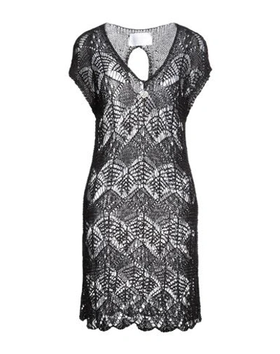 Shop Elisa Cavaletti By Daniela Dallavalle Woman Mini Dress Black Size 8 Acrylic, Polyamide
