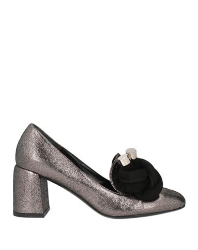 Shop Kallisté Kallistè Woman Loafers Lead Size 6.5 Soft Leather In Grey
