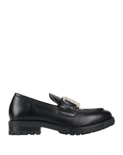 Shop Love Moschino Woman Loafers Black Size 8 Soft Leather