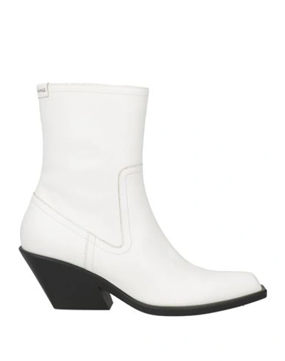 Shop Armani Exchange Woman Ankle Boots White Size 6.5 Soft Leather