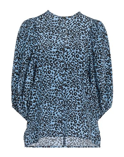 Shop Les Rêveries Woman Top Light Blue Size 6 Silk