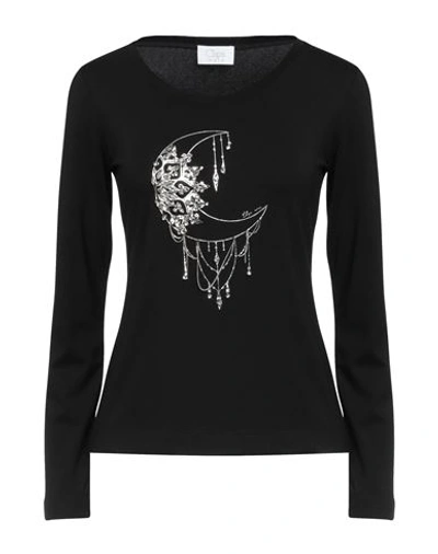 Clips More Woman T-shirt Black Size 12 Viscose, Elastane In Black