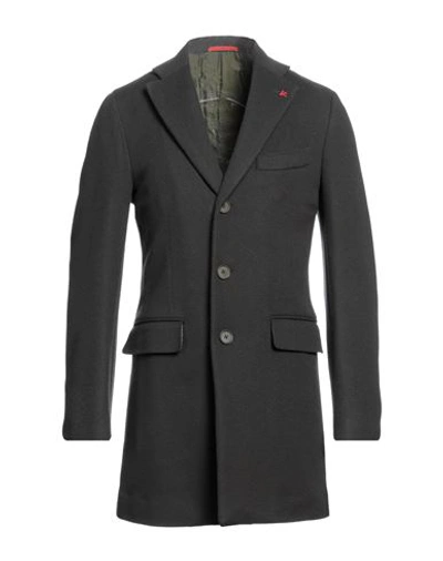 Shop Isaia Man Coat Dark Green Size 40 Wool, Cupro
