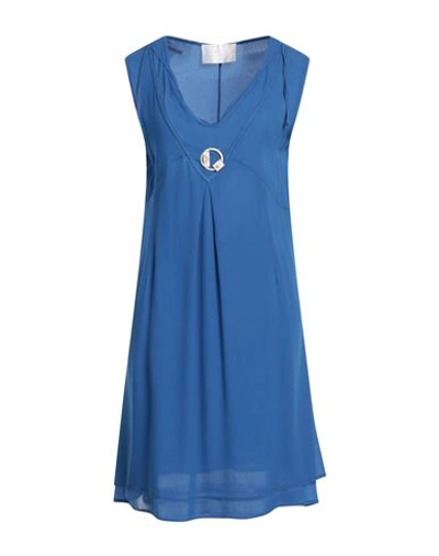 Shop Elisa Cavaletti By Daniela Dallavalle Woman Mini Dress Azure Size 6 Viscose In Blue