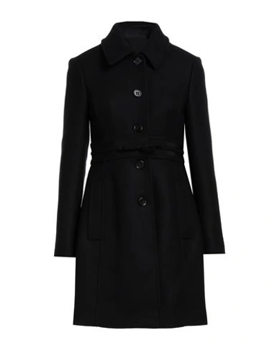 Shop Red Valentino Woman Coat Black Size 6 Wool, Polyamide, Cashmere