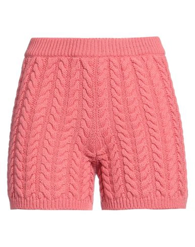 Shop Kontatto Woman Shorts & Bermuda Shorts Coral Size Onesize Wool, Acrylic In Red
