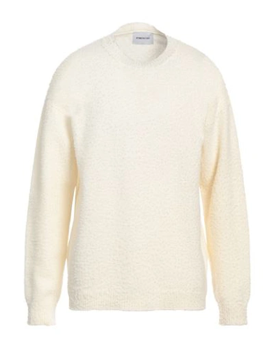 Shop Atomofactory Man Sweater Cream Size L Wool, Recycled Polyamide In White
