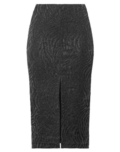 Shop Kaos Woman Midi Skirt Steel Grey Size M Polyester, Polyamide, Metallic Fiber, Elastane