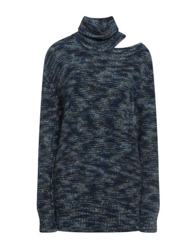 Department Five Department 5 Woman Turtleneck Blue Size S Acrylic, Mohair Wool, Alpaca Wool, Nylon In Blue