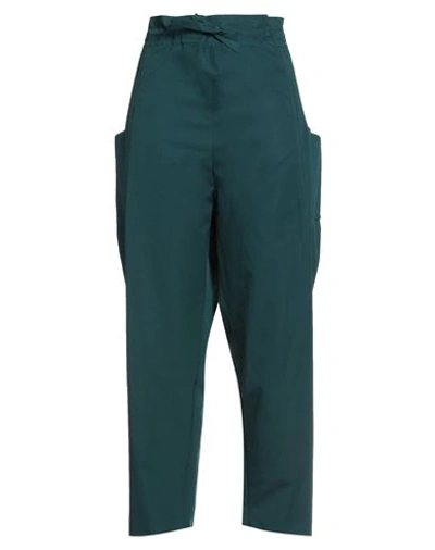 Shop Maison Rabih Kayrouz Woman Pants Deep Jade Size 12 Cotton In Green