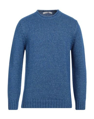 Kangra Cashmere Kangra Man Sweater Light Blue Size 42 Paper, Wool, Acrylic, Alpaca Wool In Blue