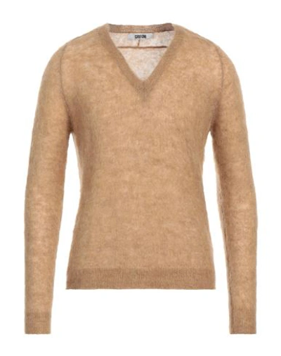 Shop Mauro Grifoni Grifoni Man Sweater Sand Size 40 Polyamide, Alpaca Wool, Mohair Wool In Beige