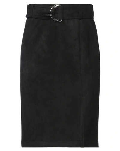 Shop Silvian Heach Woman Midi Skirt Black Size 4 Polyester, Elastane