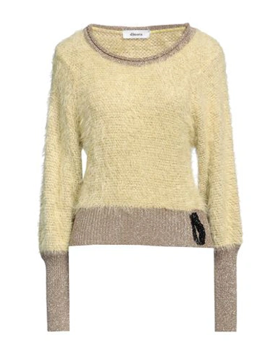 Shop Dimora Woman Sweater Light Yellow Size 6 Polyamide, Viscose, Metallic Fiber