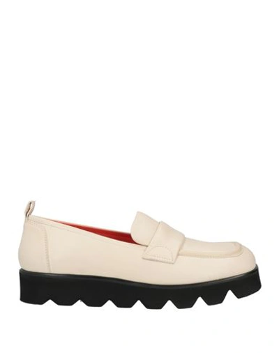 181 Woman Loafers Beige Size 10 Soft Leather In Beige