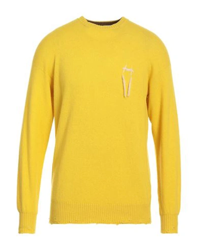 Maison Flaneur Maison Flâneur Man Sweater Marigold Size 42 Cashmere In Yellow