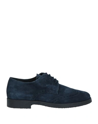 Shop Albusceri Man Lace-up Shoes Midnight Blue Size 12 Soft Leather