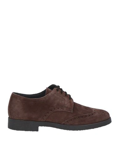 Shop Albusceri Man Lace-up Shoes Dark Brown Size 12 Soft Leather