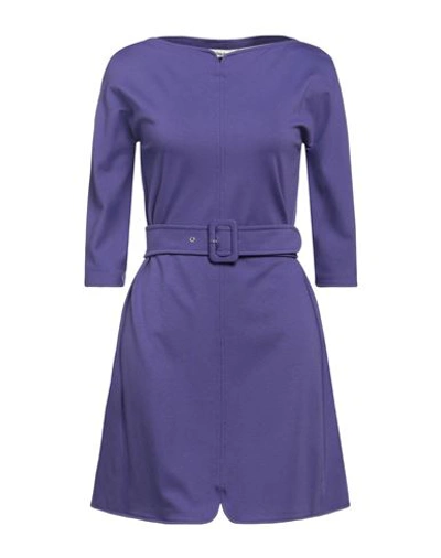 Shop Suoli Woman Mini Dress Purple Size 8 Viscose, Polyamide, Elastane