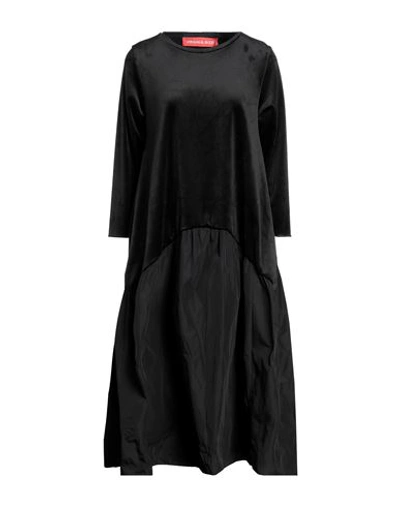Shop Virginia Bizzi Woman Midi Dress Black Size 8 Polyester, Elastic Fibres