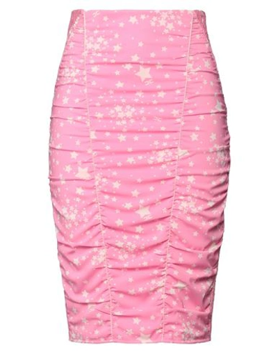 Shop Elisabetta Franchi Woman Midi Skirt Pink Size 4 Polyester, Elastane, Polyamide, Viscose