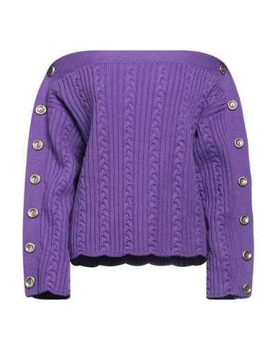 Shop Federico Cina Woman Sweater Purple Size M Merino Wool