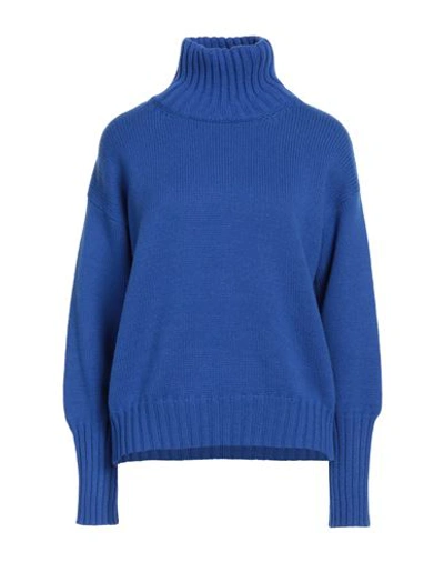 Shop Aragona Woman Turtleneck Bright Blue Size 6 Wool, Cashmere