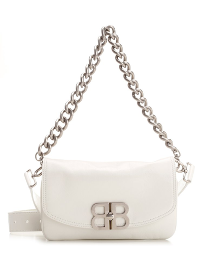 Shop Balenciaga Bb Soft Small Shoulder Bag In White
