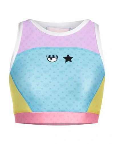Chiara Ferragni Woman Top Azure Size M Polyamide, Elastane In Blue