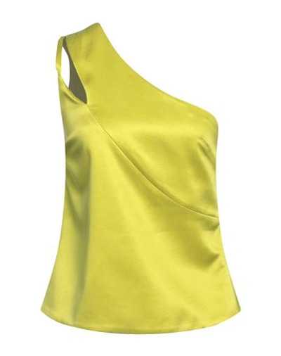 Malloni Woman Top Lime Green Size 6 Viscose, Cupro In Green