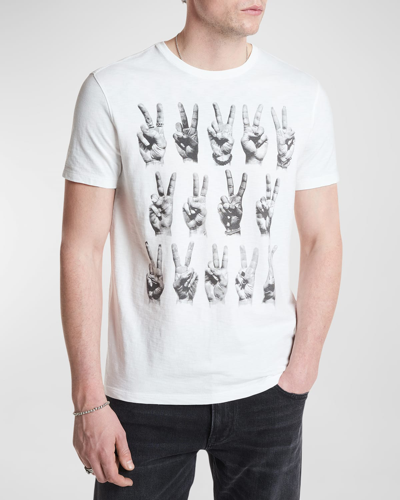 Shop John Varvatos Men's Peace Hands Crew T-shirt In Salt